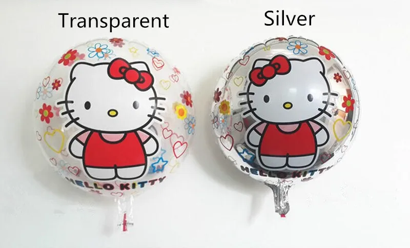 100 шт. Hello надувная игрушка котенок прозрачный/Серебряный мультфильм кошка