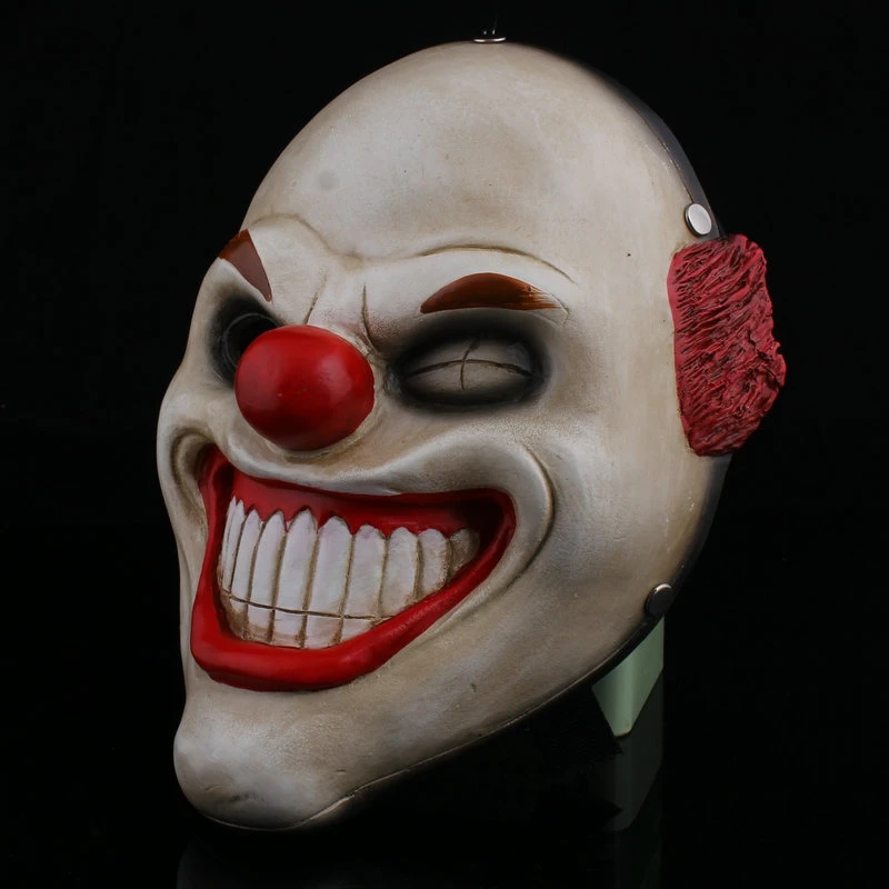 Halloween Payday2 Collector's edition game harvest day 2 red nose clown resin mask male cospla man show | Дом и сад