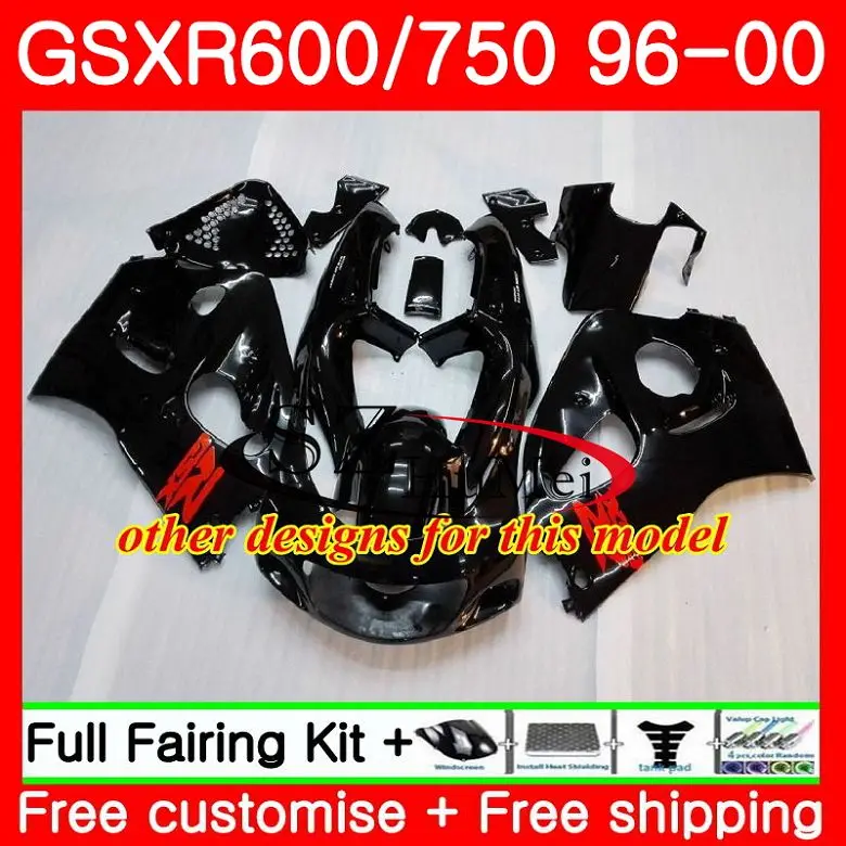 Корпус для SUZUKI GSX-R600 GSXR 600 750 SRAD 27SH20 black flames GSXR750 96 97 98 99 00 GSXR600 1996 1997 1998 1999 2000