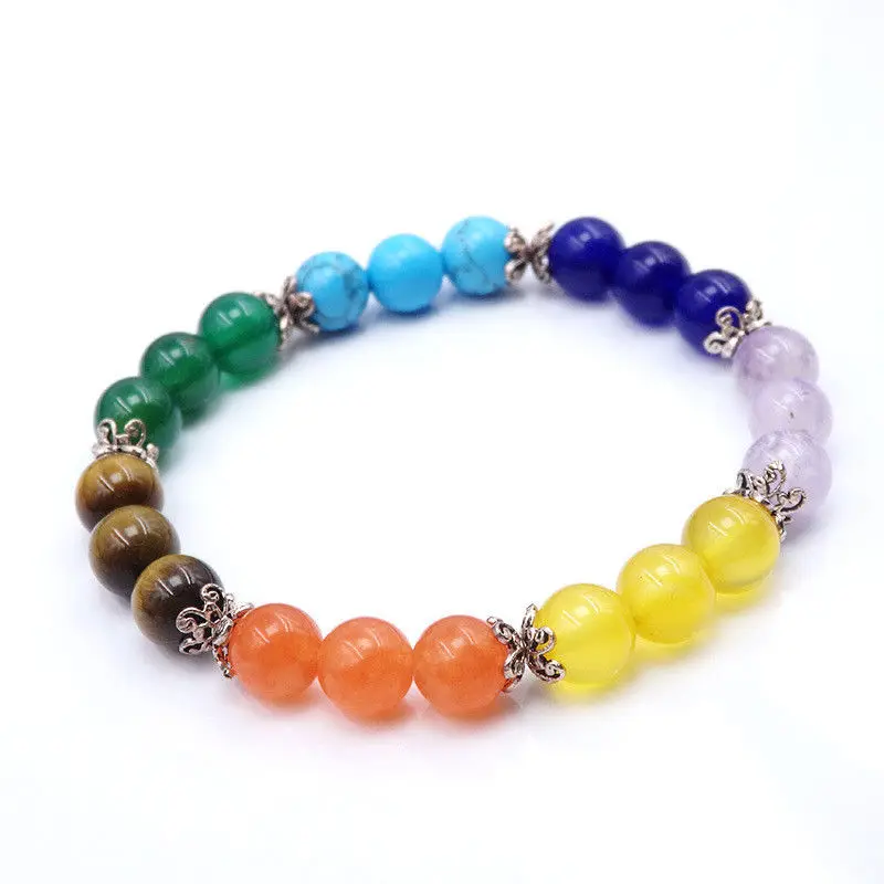 MOROW Fashion Handmade Charm Natural Colourful Crystal Turquoises Round Beads Stone Womens Bangle Jewelry Bracelet for Gift | Украшения и