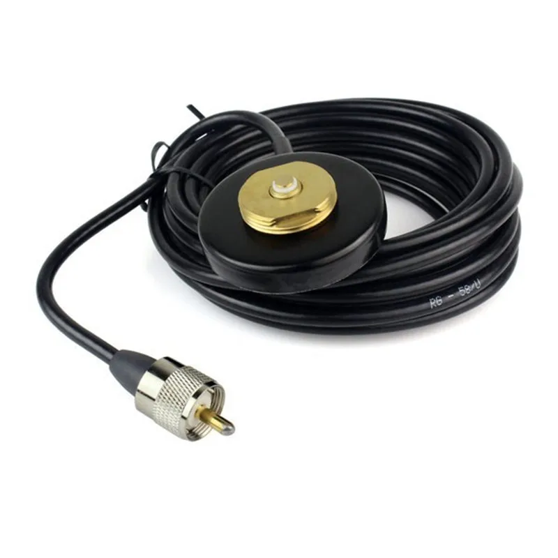 

New Black 5 Meter RG-58/U Coaxial Cable PL-259 to NMO for Walkie Talkie Mobile Radio Antenna