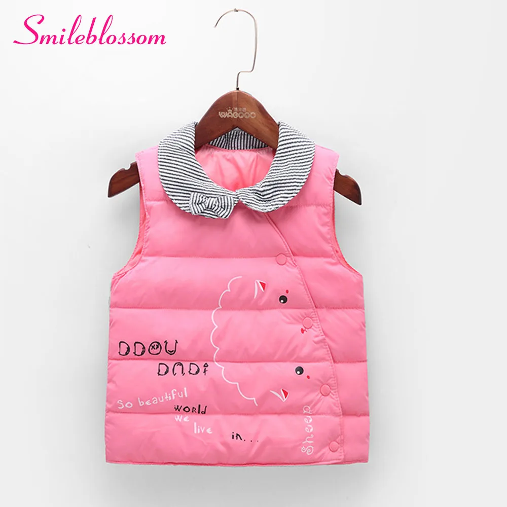 WAKAKU 2016 детская одежда зимняя babygirl Мультфильм Дети жилет красочные дети теплый