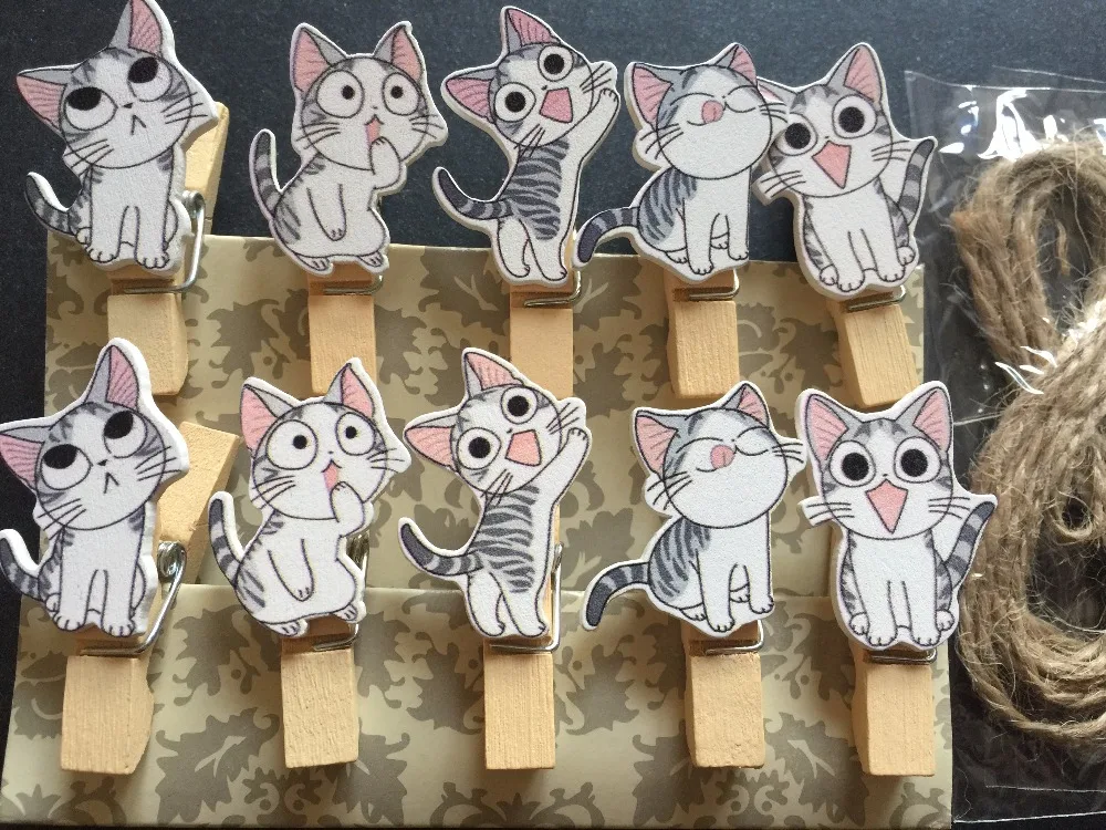 Фото 60pcs White Cat Paper Wooden Pegs with hemp rope Photo Wood Clips Pin Clothespin Craft for Wedding and Home Party Gift Favors Дом и сад 60pcs White Cat Paper Wooden Pegs with hemp rope Photo Wood Clips Pin Clothespin Craft for Wedding and Home Party Gift Favors Дом и сад