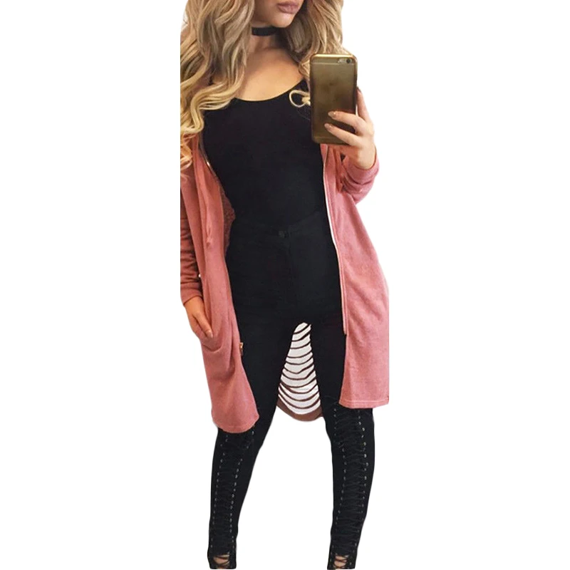 Женский свитер с капюшоном длинный Повседневный ажурный капюшоном|long womens coat|long