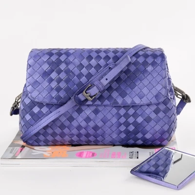Magnificent purple Женская маленькая сумка из натуральной овечьей кожи ручной работы, тканая Высококачественная сумка на плечо, женские сумки через плечо, горячая сумка-мессенджер - Цвет: Magnificent purple