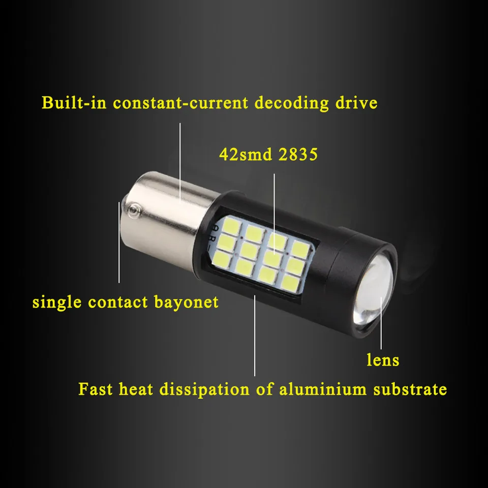 1 шт. стоп сигналы 1156 2835 42SMD Автомобильный светодиодный лампы для передние