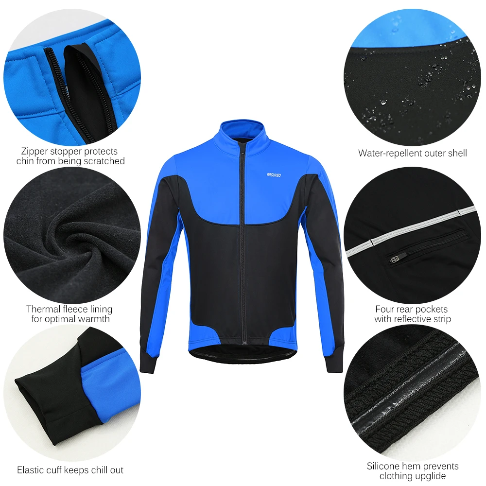 Arsuxeo S 2XL зимняя мужская куртка для велоспорта 4 цвета ветрозащитная