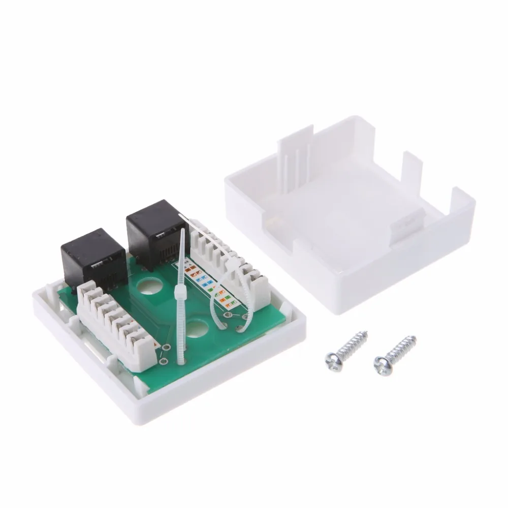 Высококачественная распределительная коробка RJ45 CAT5e сетевой разъем 2 портовый