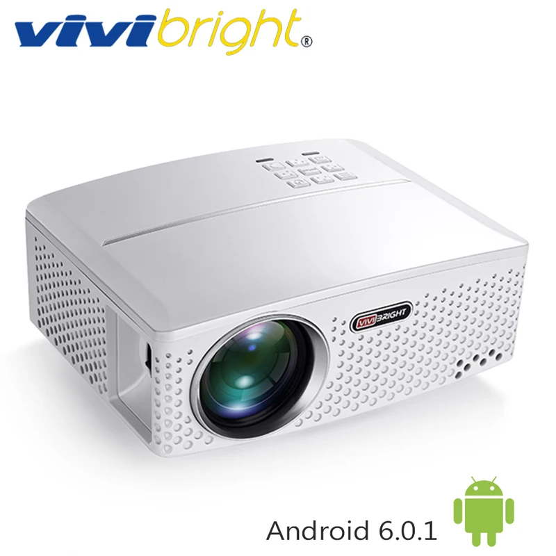 VIVIBRIGHT 1800 люмен светодиодный проектор GP80/UP. (опционально Android 6.0.1 wifi Bluetooth простой