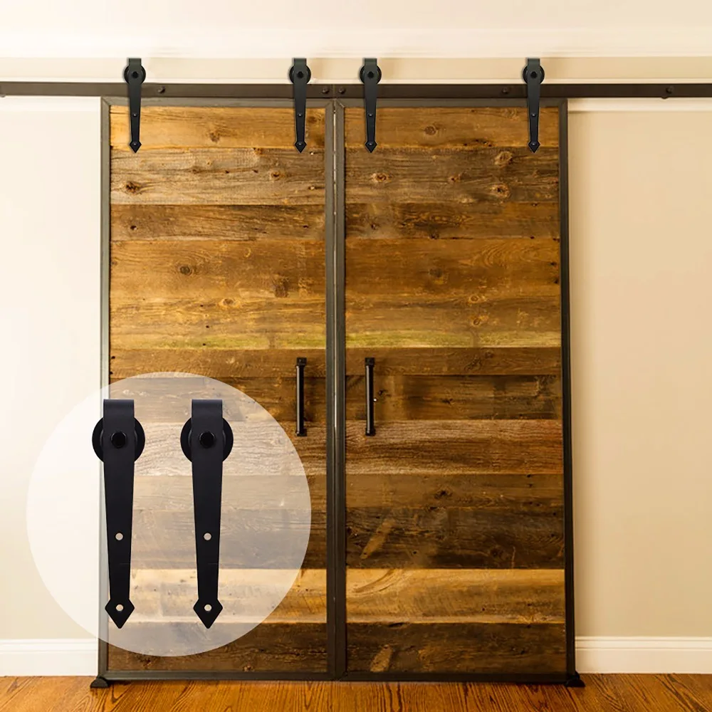 

LWZH 14FT/15FT American Country Black Steel Arrow Shaped Sliding Barn Door Hardware Rail Track Kits for Sliding Double Door