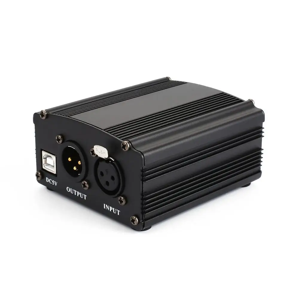 Черный 1-канальный 48 V USB Phantom Мощность 5 ноги USB кабель XLR Сделано в Китае 3Pin микрофонный кабель для любого конденсаторный микрофон - Цвет: Черный