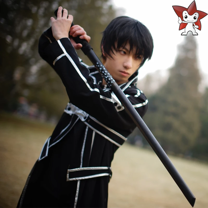 Маскарадные костюмы Kirigaya Kazuto черный длинный плащ штаны топ на Хэллоуин аниме |