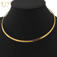 u7 fashion goldsilver color vintage choker collier women jewelry trendy wholesale round torques collar necklace n329
