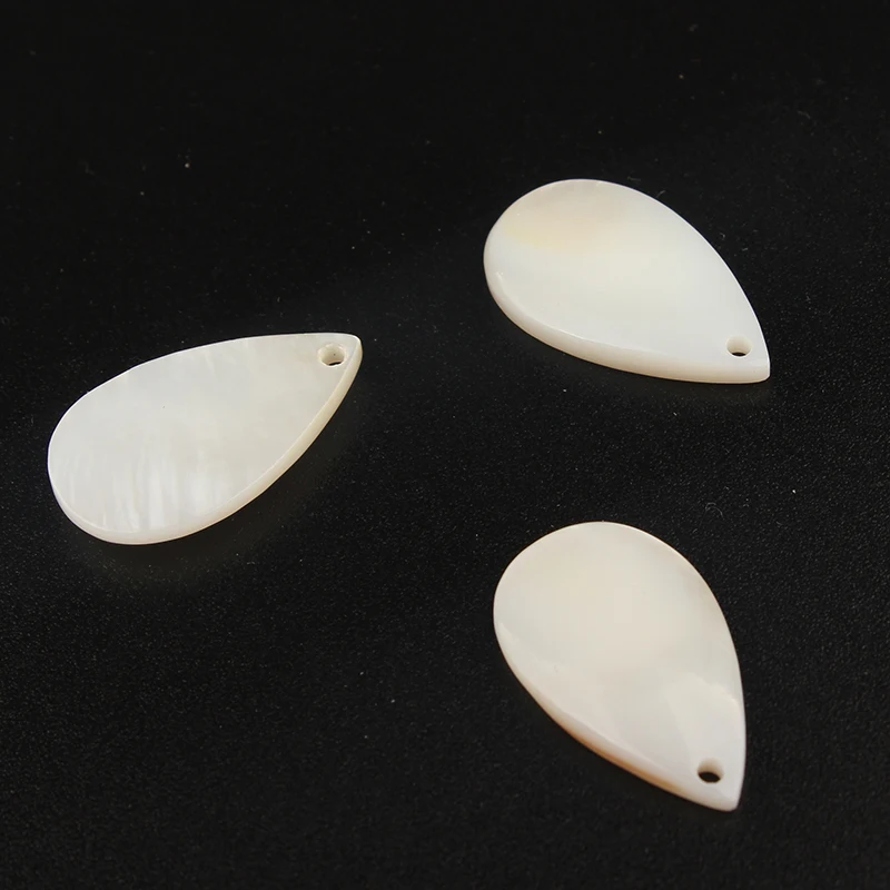 

15*25mm 5pcs/lot White Natural Shell Charms Pendant Flat Smooth Tear Water Drop Charms For DIY necklace Jewelry Accessories