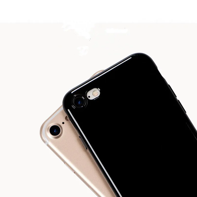 Jet черный силиконовый чехол для iPhone 5 5S 5C 6 6S 7 Plus мягкая глянцевая противоударный