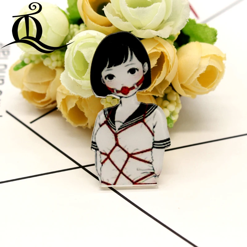 1 шт картина мультфильм девушка животное для одежды акриловые значки Kawaii значки на рюкзак булавка брошь значок 37