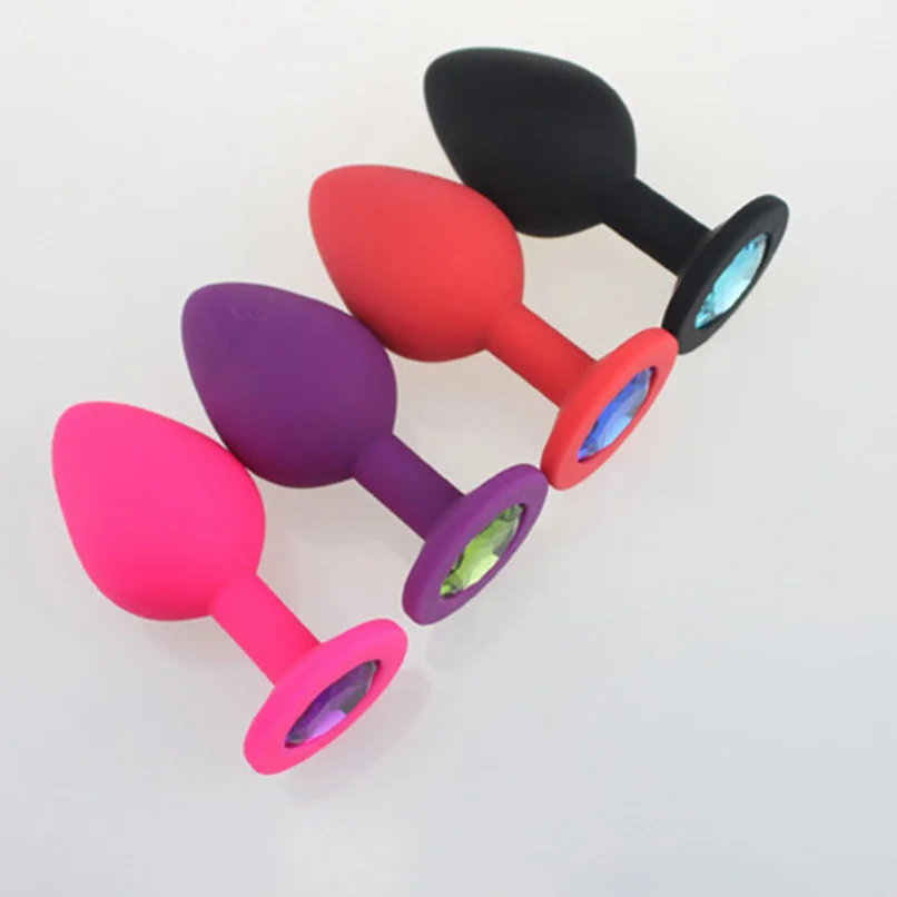 50PCS/lot Medium Size Jeweled Silicone Anal Plug Sex Toy for Women Masturbation Butt Stopper Men Adult Product | Красота и здоровье