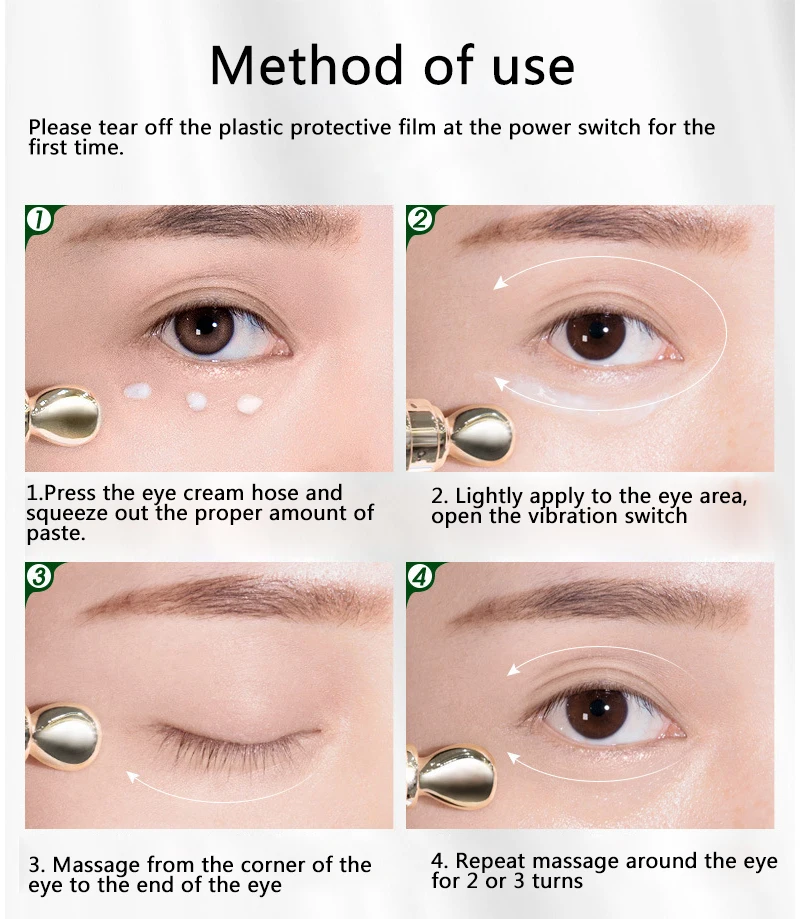 

Eye Cream Electric Vibration Eye Massager Peptide Collagen Serum Anti-Wrinkle Anti-Age Remover Dark Circles Against Puffiness