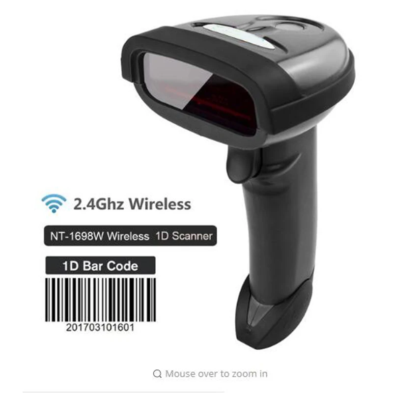 Wireless 1D Сканер Ручной беспроводной сканер штрих-кода Bluetooth 1D/2D QR считыватель штрих-кода PDF417 для IOS Android IPAD сканер - Цвет: Wireless 1D