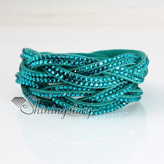 

crystal rhinestone slake bracelets wristbands genuine leather wrap bracelet fashion leather bracelet jewelry Cheap bracelets