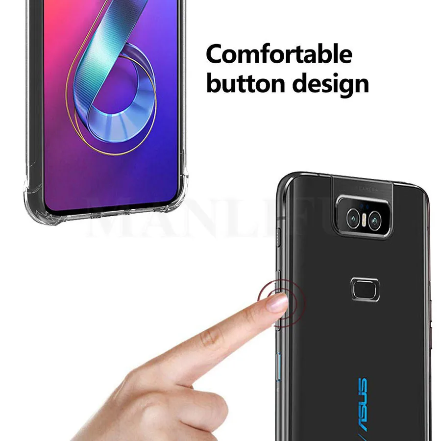 Чехол для Asus Zenfone 6 ZS630KL устойчивый к царапинам ТПУ резина мягкая кожа силиконовый