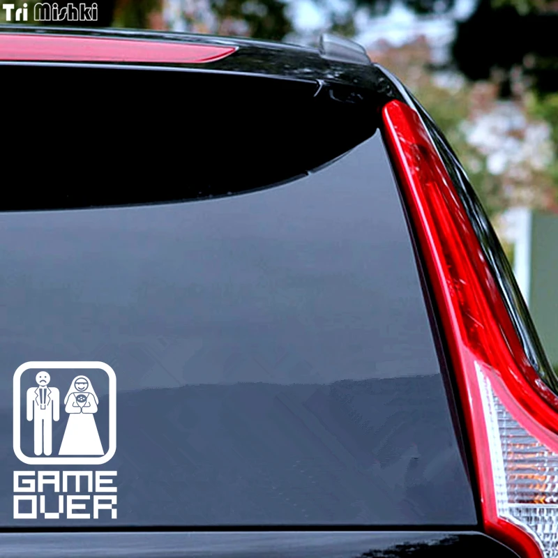 Tri Mishki HZX086 20*13.3cm car sticker auto game over funny Vinyl Decals Accessories | Автомобили и мотоциклы