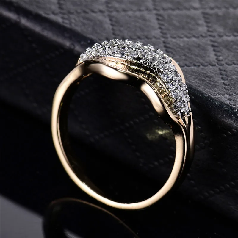 Кольцо будонг Infinity женское Винтажное кольцо золотого цвета с фианитом в подарок