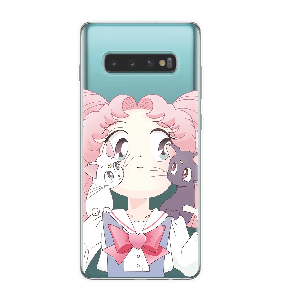 Чехол для Samsung Galaxy S10E S6 S7 Edge S8 S9 S10 Plus Lite 5G Note 8 9 M10 M20 M30 Kawaii Sailor Moon | Мобильные телефоны