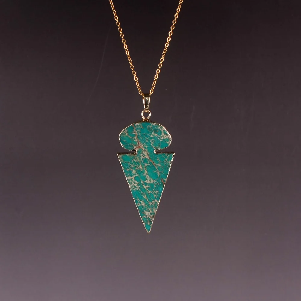 Новинка 2017 Летний стиль треугольная форма кварц золотой цвет ободок Druzy Emperor Stone