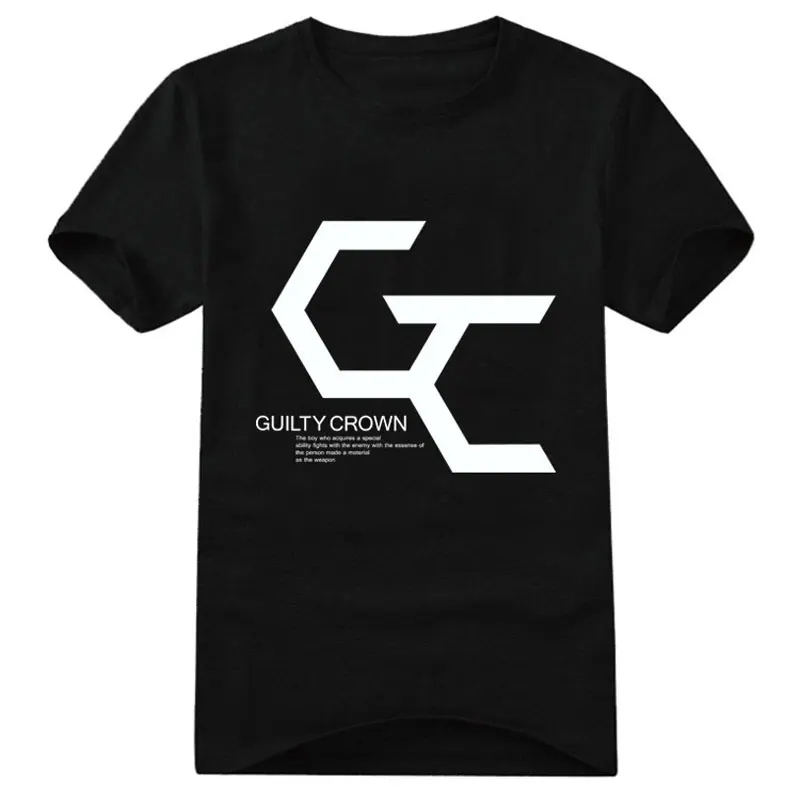 Футболки с рисунком в стиле аниме надпись Guilty Crown GC свободная футболка коротким