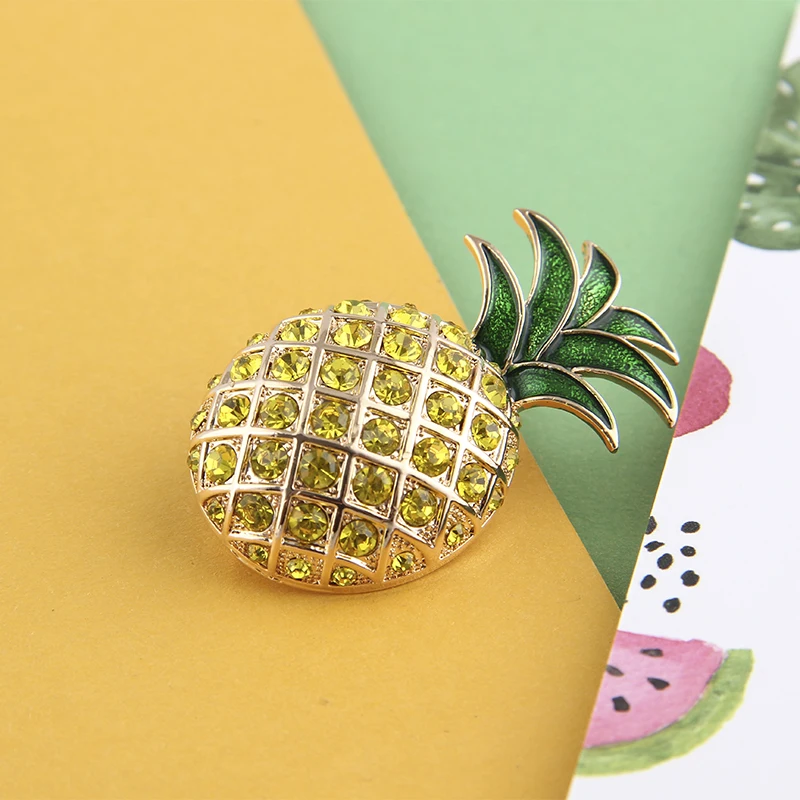 2018 Новая мода сплав горный хрусталь брошь с ананасом булавки для женщин и мужчин