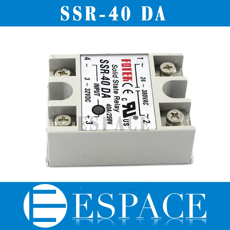Твердотельные реле SSR 40DA 40A на самом деле 3 32 В постоянного тока в 24 380 переменного