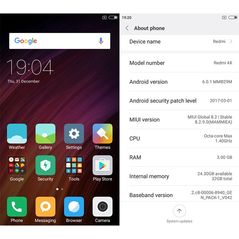 Оригинальный Xiaomi Redmi 4X3 Гб оперативной памяти Оперативная память 32GB Встроенная