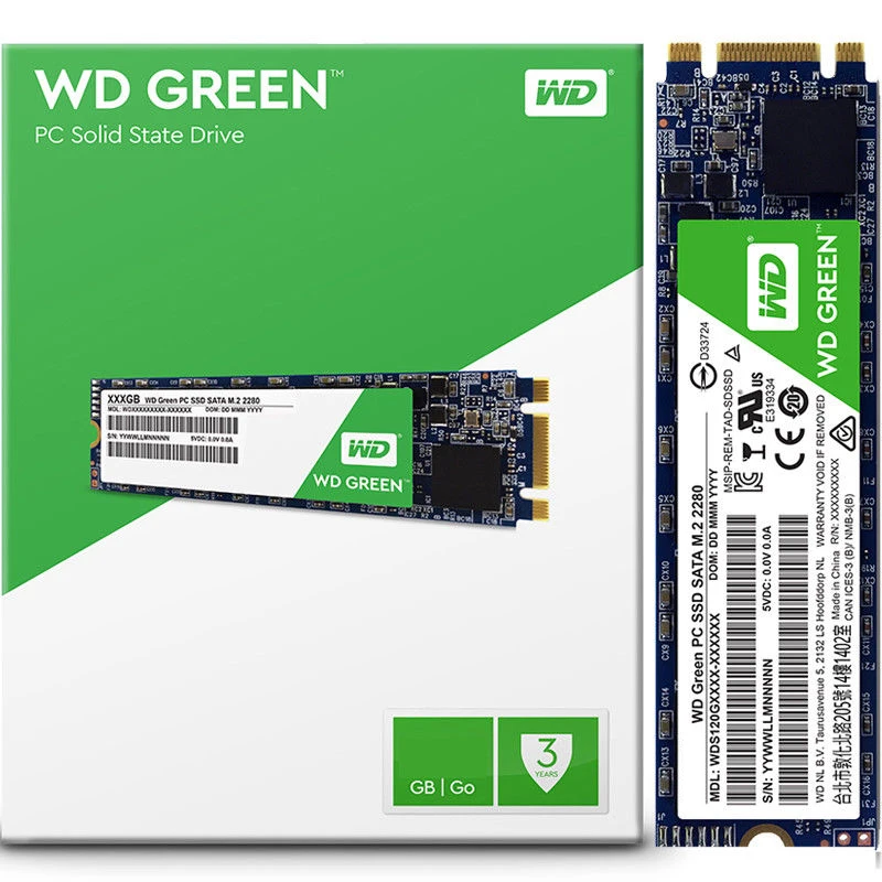 Жесткий диск WESTERN DIGITAL WD GREEN SSD 480 ГБ встроенной SATA3.0 M.2 2280 NGFF твердотельный