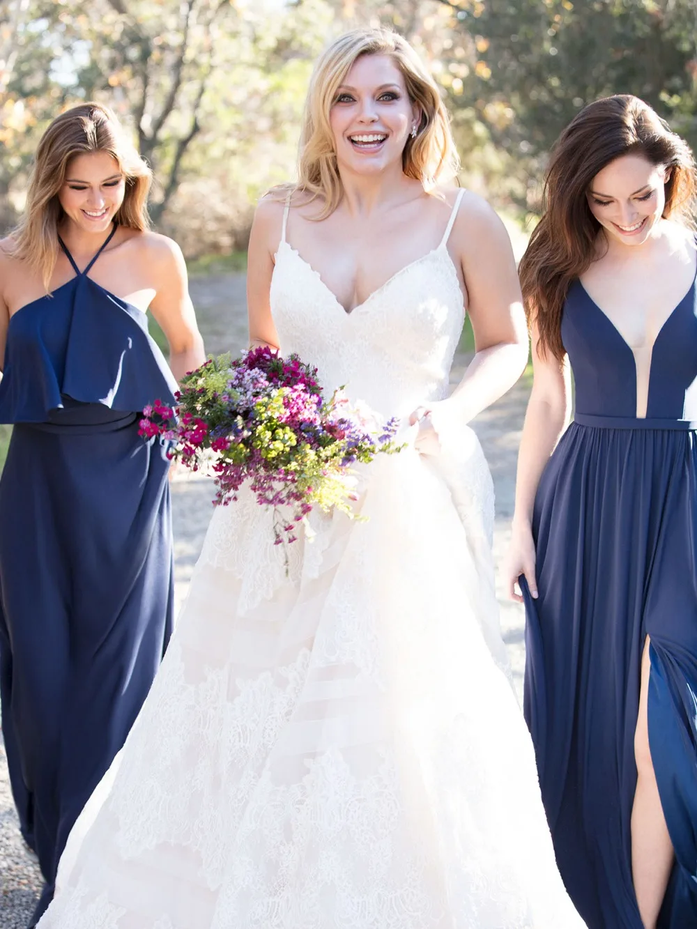 Vestido Madrinha темно-синие платья подружек невесты длиной до пола длинное свадебное