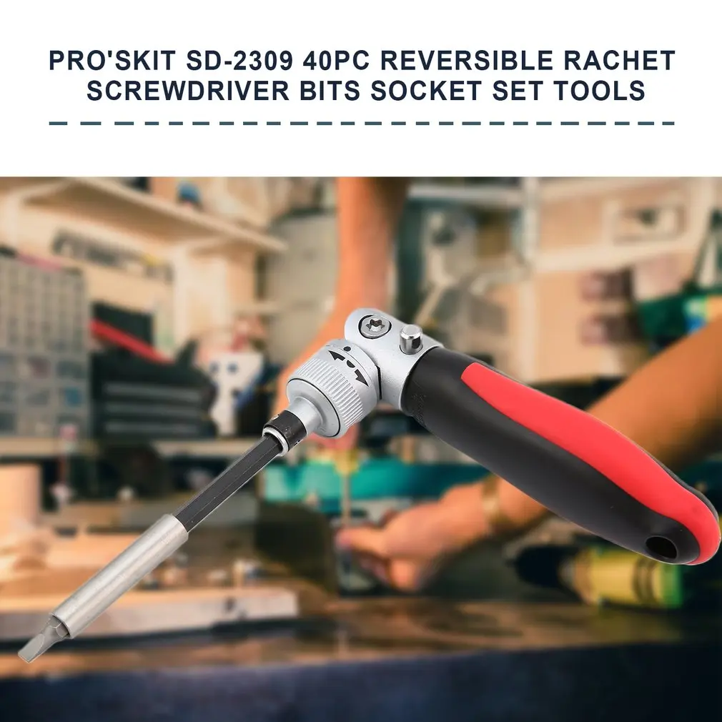 Pro'skit SD 2309 40 шт. Реверсивный Rachet отвертка биты гнездо набор серии DIY ремонт Tool Kit