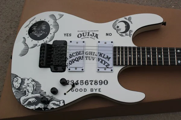 Custom shop KH-2 ouija электрогитара белая KSG kirk hammett signature ouija гитара moon and star inlays гитара