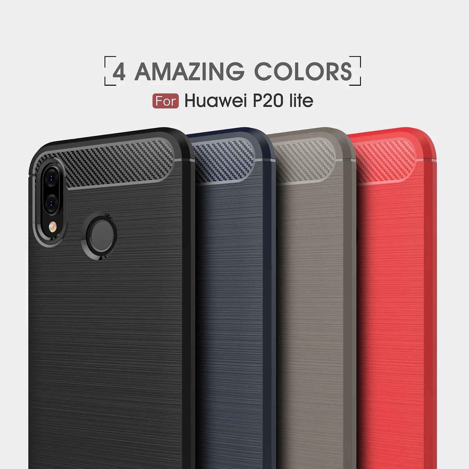 for Huawei P20 Lite/Nova 3E Case Slim Soft Silicon Luxury Brushed Back Cover Carbon Fiber TPU 5.84 inch Armor Protection Bag |