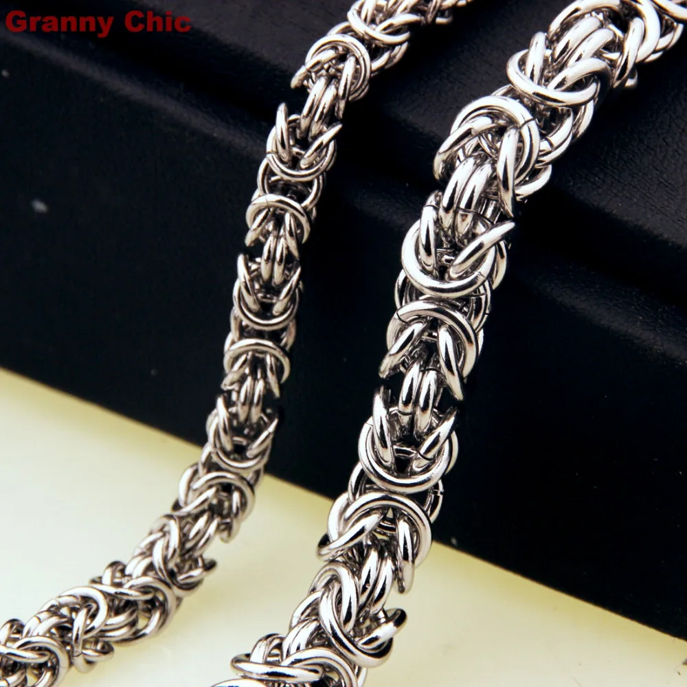 Мужское высококачественное Серебряное колье из нержавеющей стали с круглым