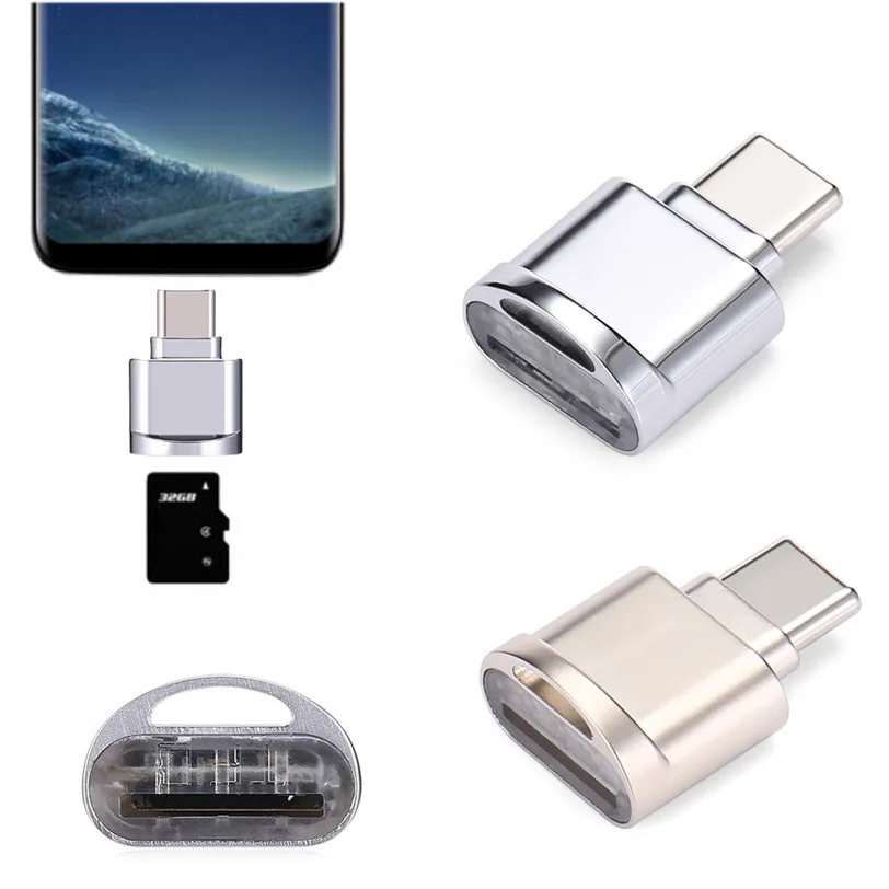 Micro SD TF кард-ридер сплав USB 3,1 Тип C OTG адаптер для samsung Galaxy S8 Lector de tarjetas Прямая поставка