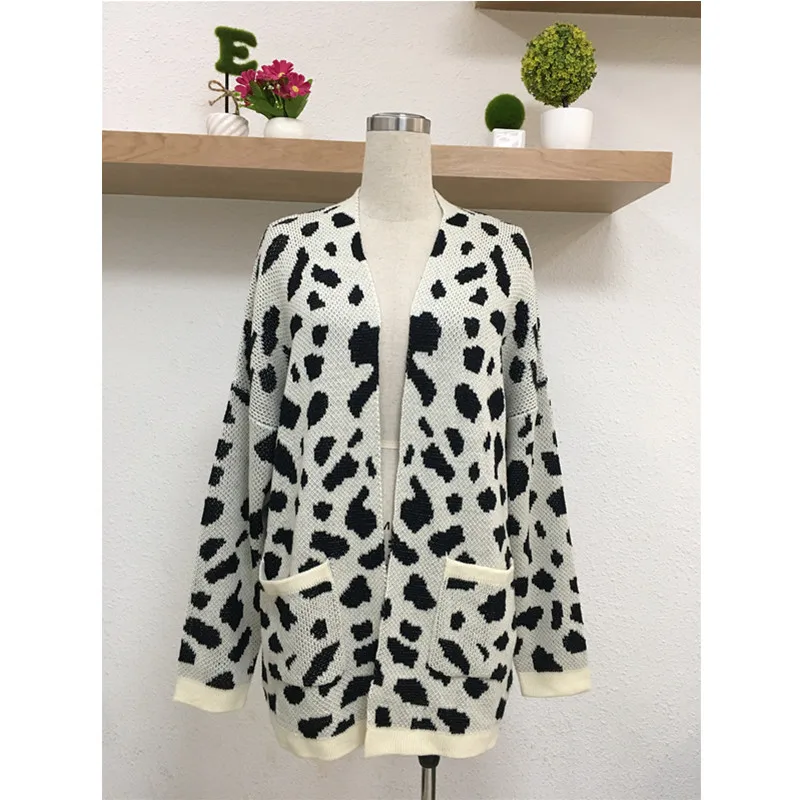 SINFEEL 2018 Sweater Cardigan Women Jacket Coat Fashion Leopard Long Sleeve Knit Autumn Winter Feminino Tops |