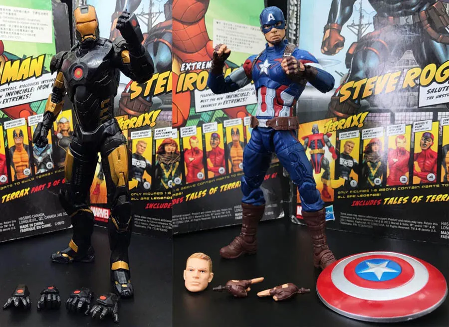 CaptainIronman A Marvel Legends Капитан Америка и Железный человек MK43 MK42 золото-черный броня " свободная фигурка - Цвет: CaptainIronman A