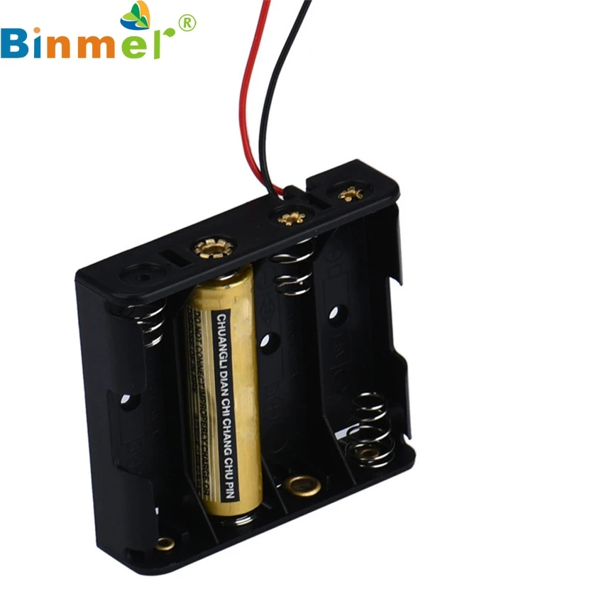 Binmer Mecall Tech коробка-держатель для 4 x AA черного цвета с проволочными выводами
