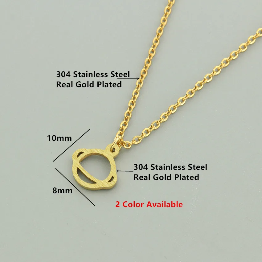 Space Saturn Charm Necklaces & Pendants For Women Planet Jewelry Stainless Steel Gold Silver Funky Chain Choker Collier Bijoux|pendants for