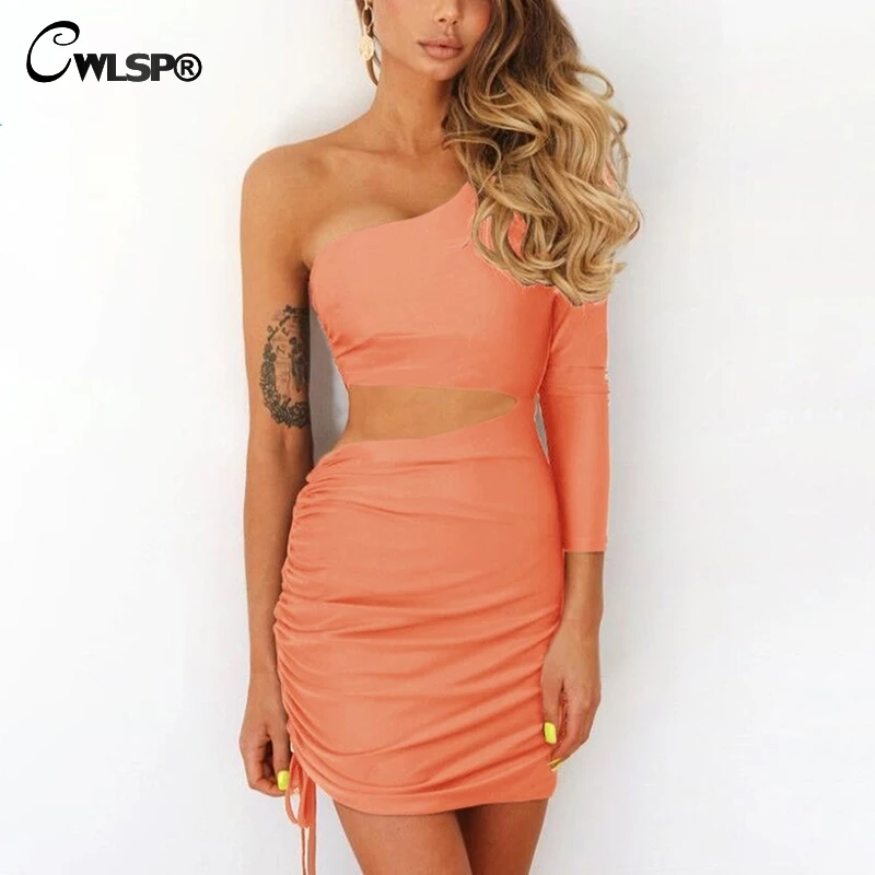 

CWLSP Fashion Summer Black Dress 2018 6 Color Sexy Slim Dresses For Women High Tie Up Side Long Sleeve Elegant Vestido QZ2954