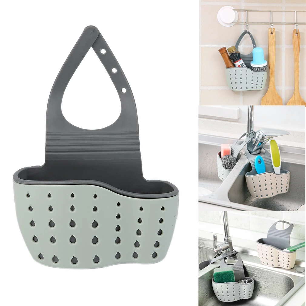 Adjustable Kitchen Hanging Drain Basket Sink Shelf Soap Sponge Bathroom Storage Rack | Дом и сад