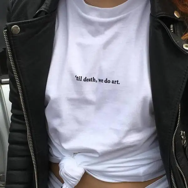 Til Death We Do Art Футболка женская Повседневная Tumblr футболка с рисунком на тему гранж