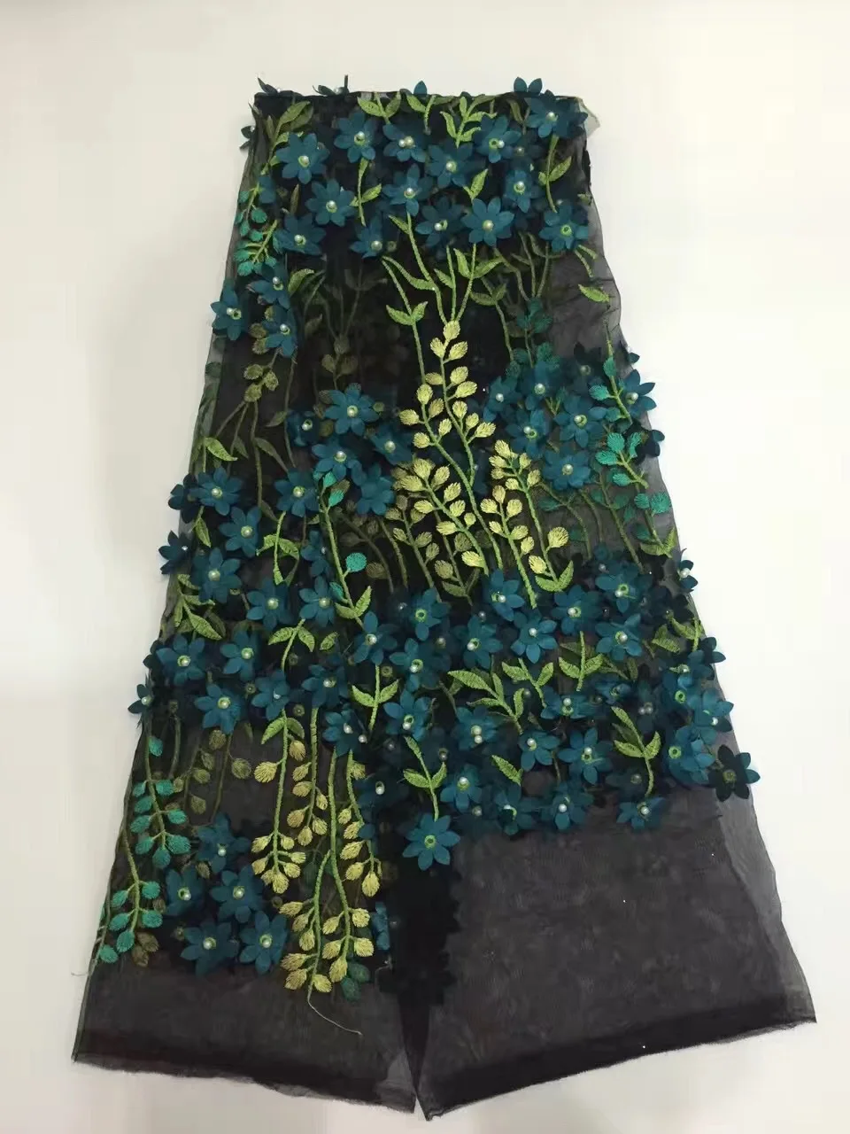 2018 Высокое качество Африканский хлопок с вышивкой аппликацией кружевная ткань