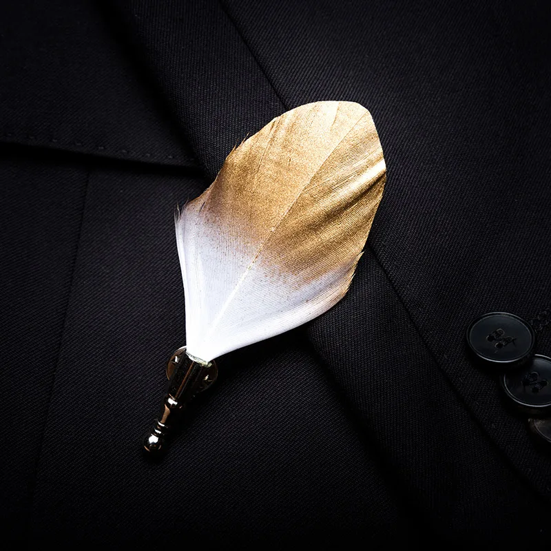 44 JEMYGINS брошь в виде пера, брошь в виде листа для мужчин и женщин, ювелирный набор для галстука-бабочки, Подарочная коробка, высокое качество, булавка в виде павлина, свадебные, вечерние - Цвет: 44