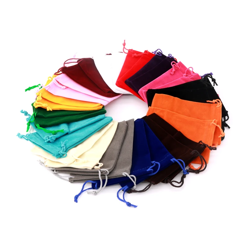 

10pcs/lot Black Velvet Jewelry Bags And Packaging 5x7 & 7x9 & 8x10 & 9x12cm Wholesale High Quality Earring Necklace Making DIY